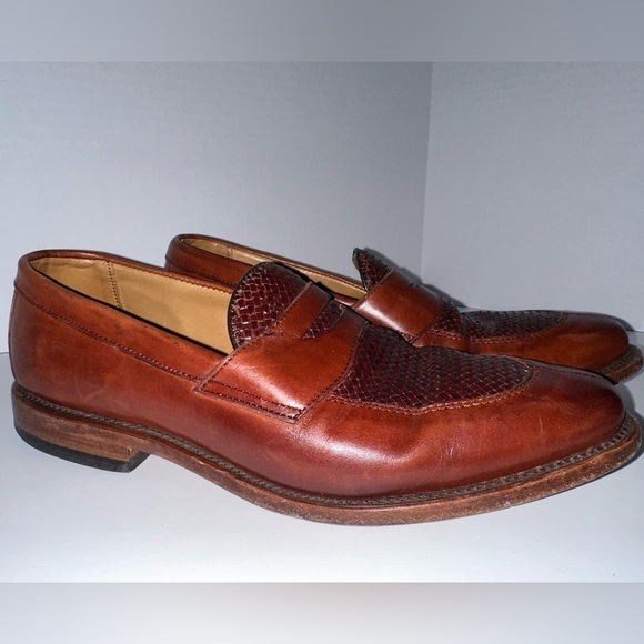 Allen Edmonds Leyland Woven Leather Slip-on Penny Loafers Burnished Brown 8.5 main image 5